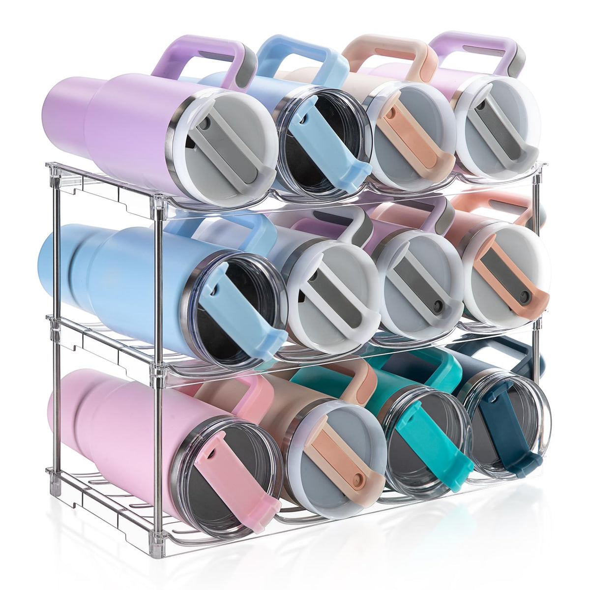 Amaoot larger bottle organizer for Stanley 40oz demonstrates accessible cabinet storage