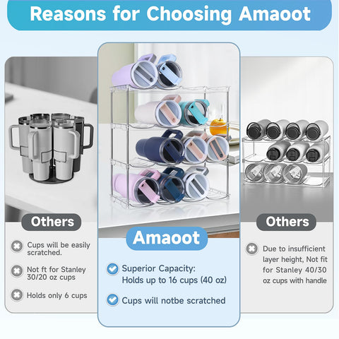 Amaoot stackable bottle rack in a cabinet saves space while securely holding multiple bottles.