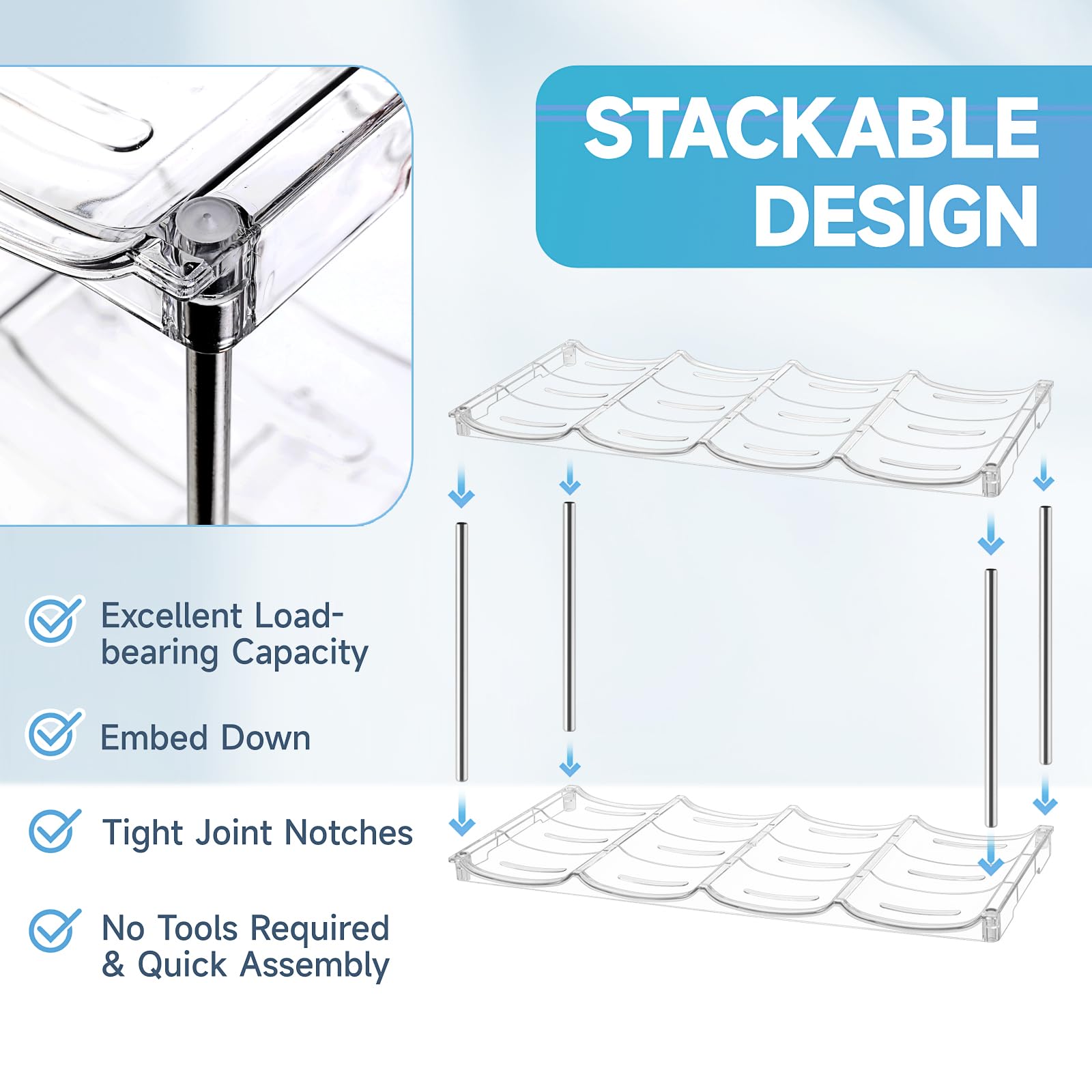 Amaoot stainless steel tubes support stable, layered bottle holder