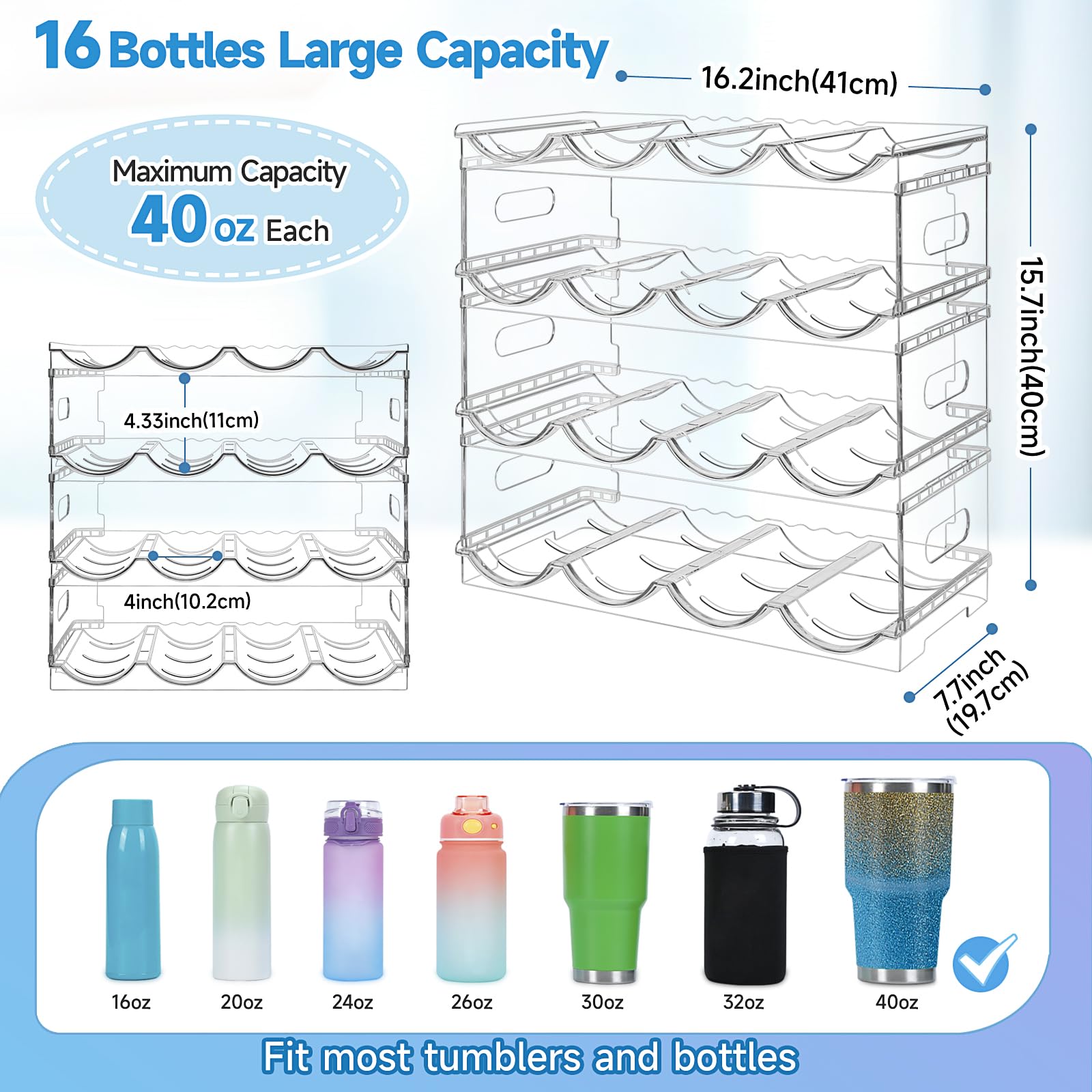Amaoot wide gap design with 4.33 inch slots for large bottles.