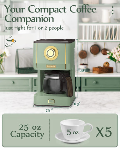 Amaste coffee maker preserves aroma for up to 30 minutes of warmth.