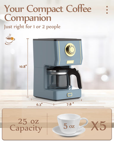 Anti-drip feature prevents mess during pouring from the retro coffee maker.