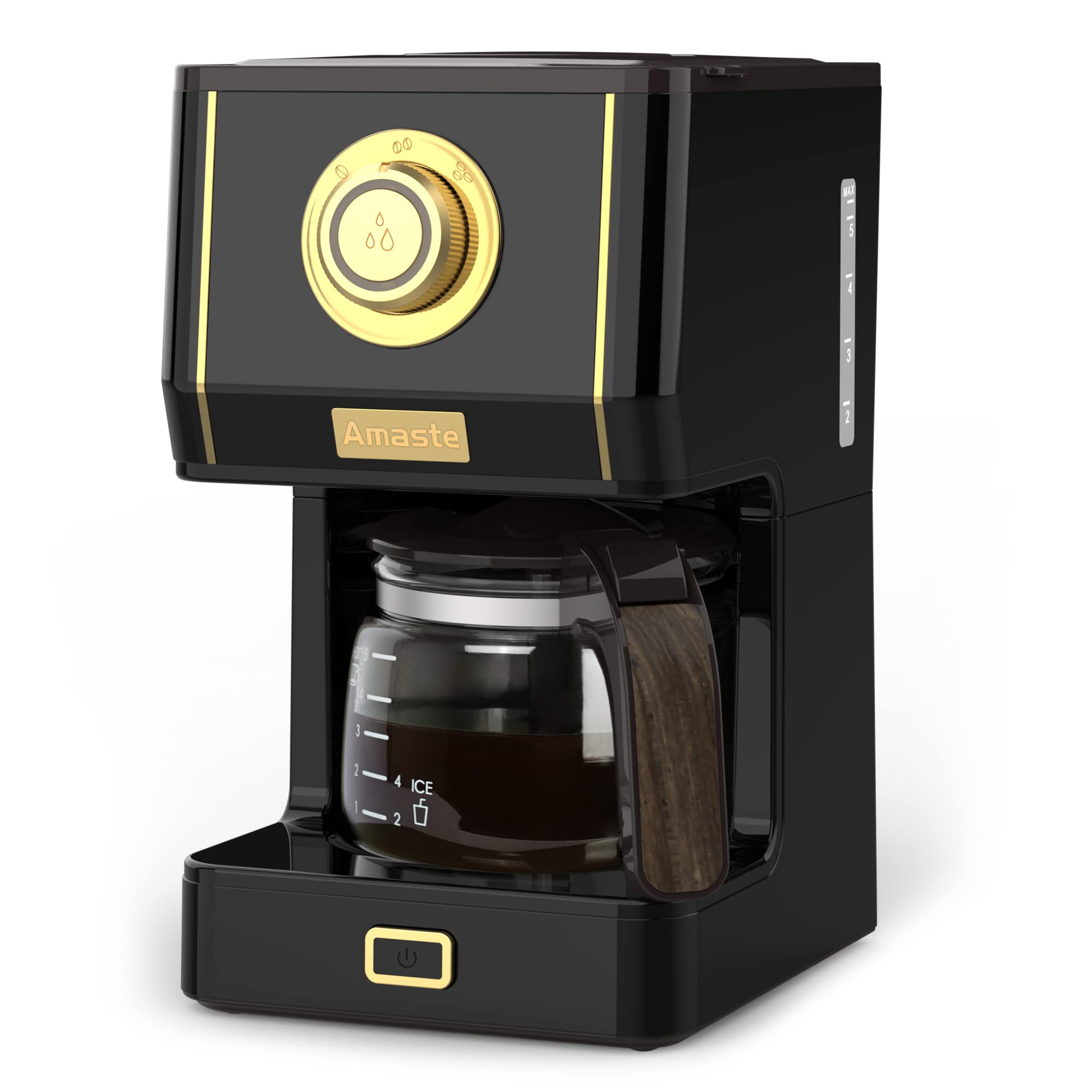 Amaste coffee maker Arabica Black with glass carafe enables smooth, balanced brews.
