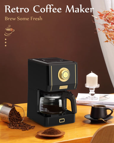 Amaste coffee maker Carola Red adds vibrant style and easy morning access.