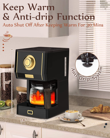 Amaste compact-sized coffee maker fits small kitchens.