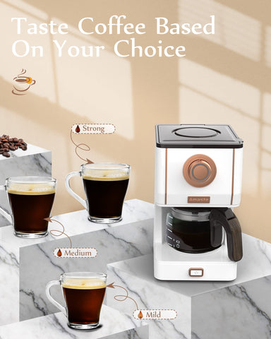 Amaste three brewing modes to customize strength from mild to strong.
