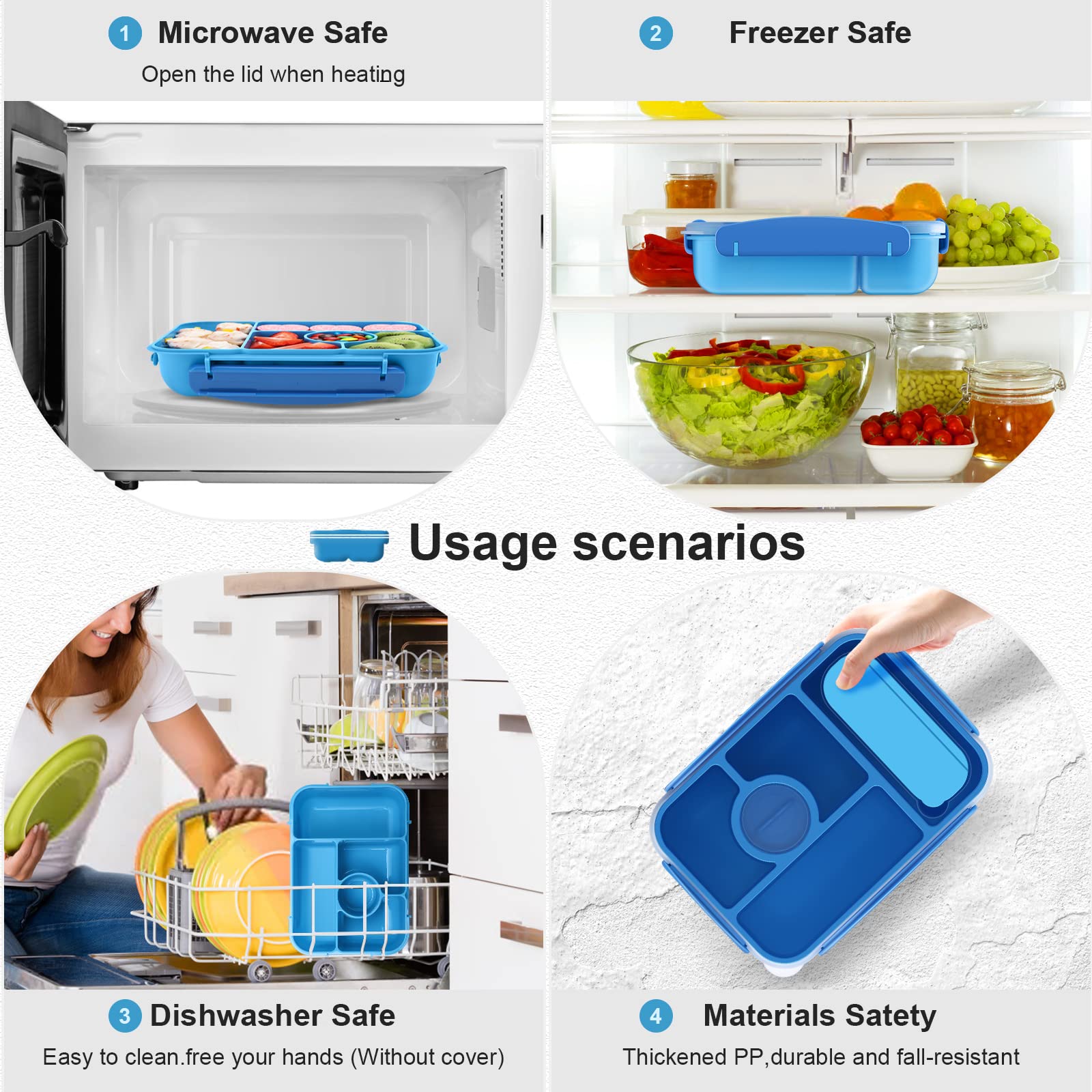 Amathley bento box 1300 ml capacity supports varied kid-friendly portions
