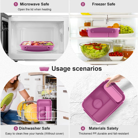 Amathley bento box features durable design to withstand daily use and travel.