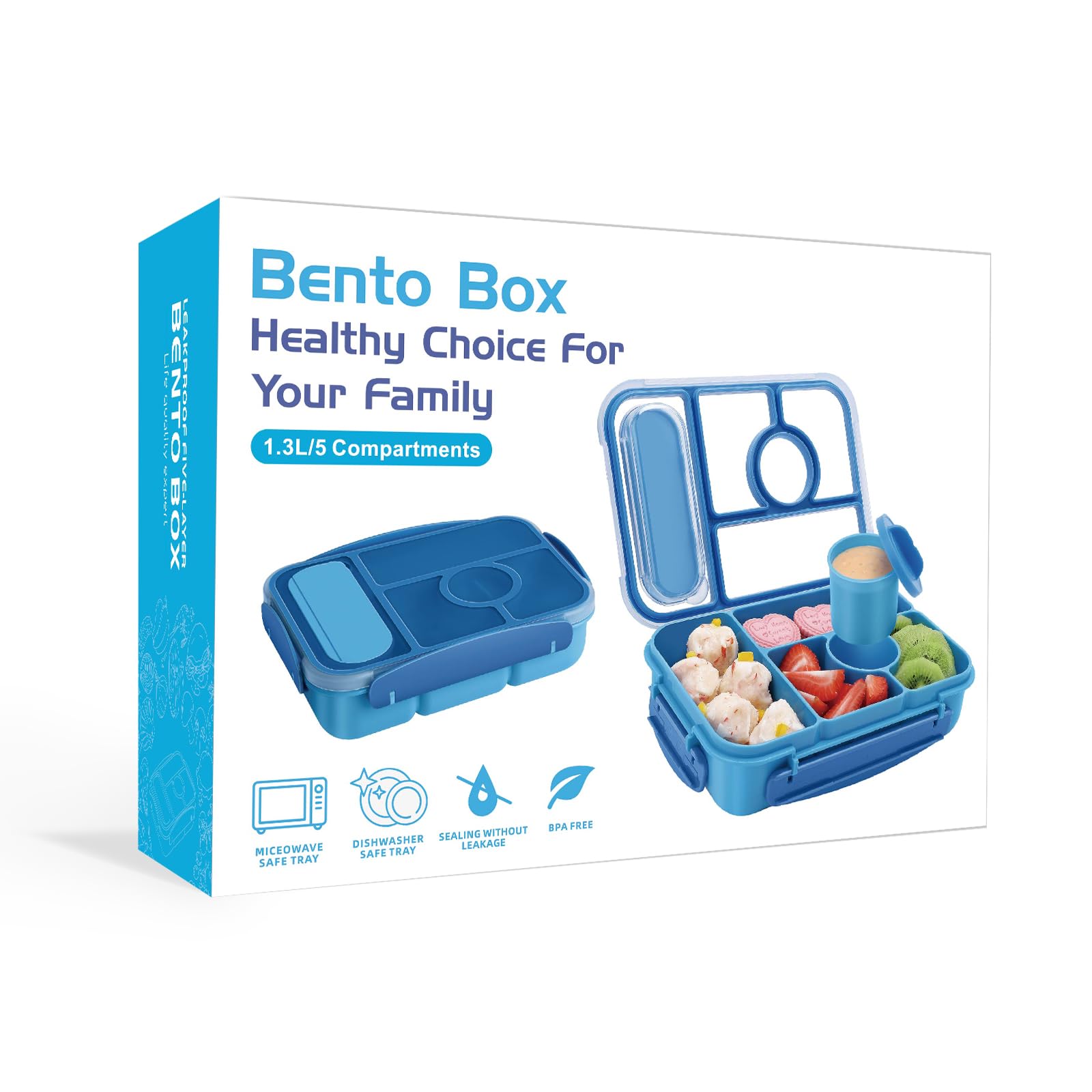 Amathley bento box compact lid design promotes versatile meal prep