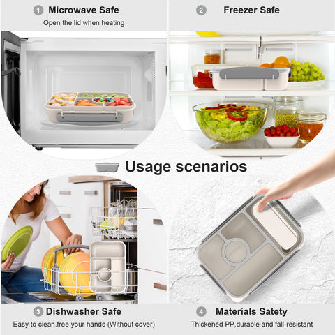 Amathley bento box freezer-safe for meal prep and storage