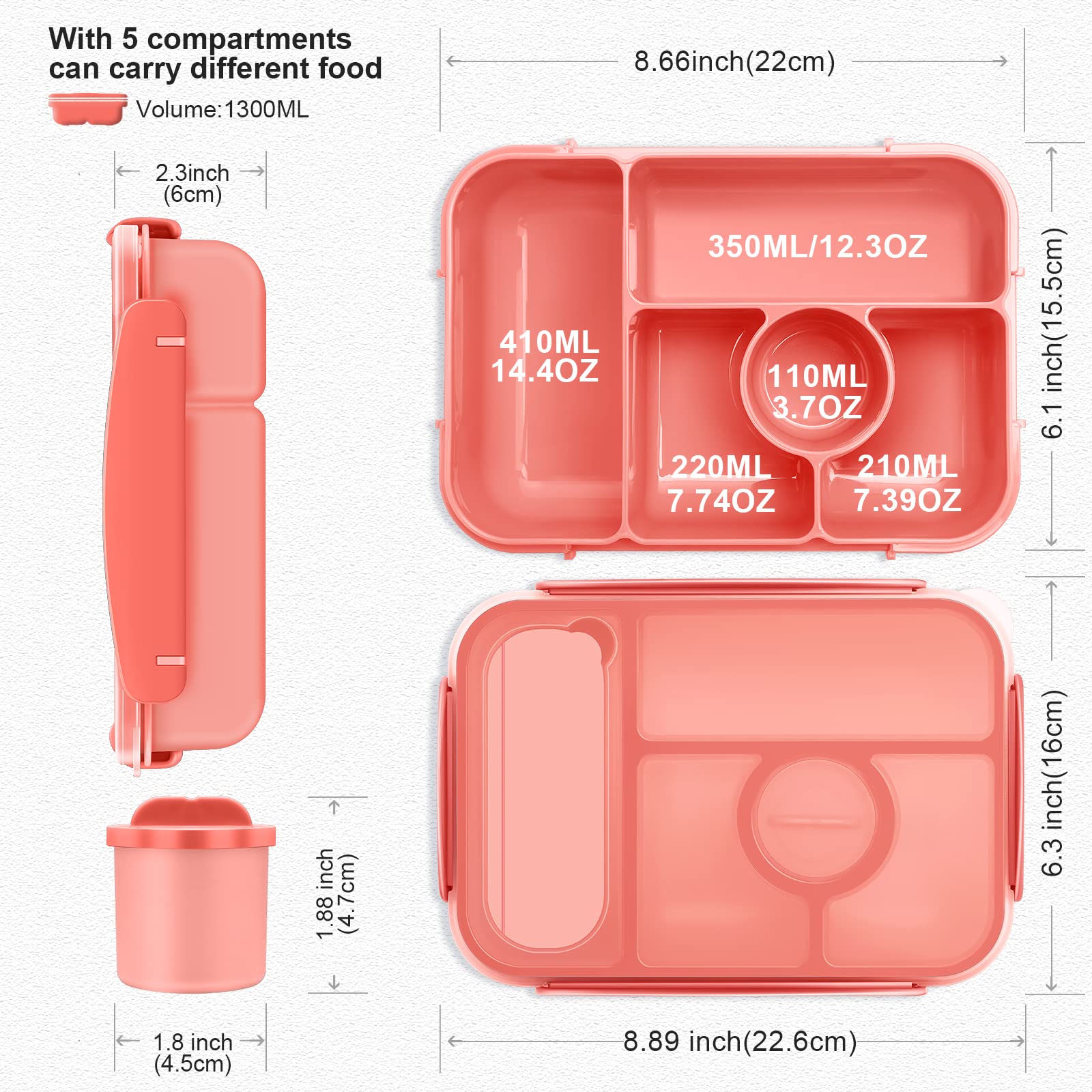 Amathley Bento Box microwave-safe design for reheating meals safely.