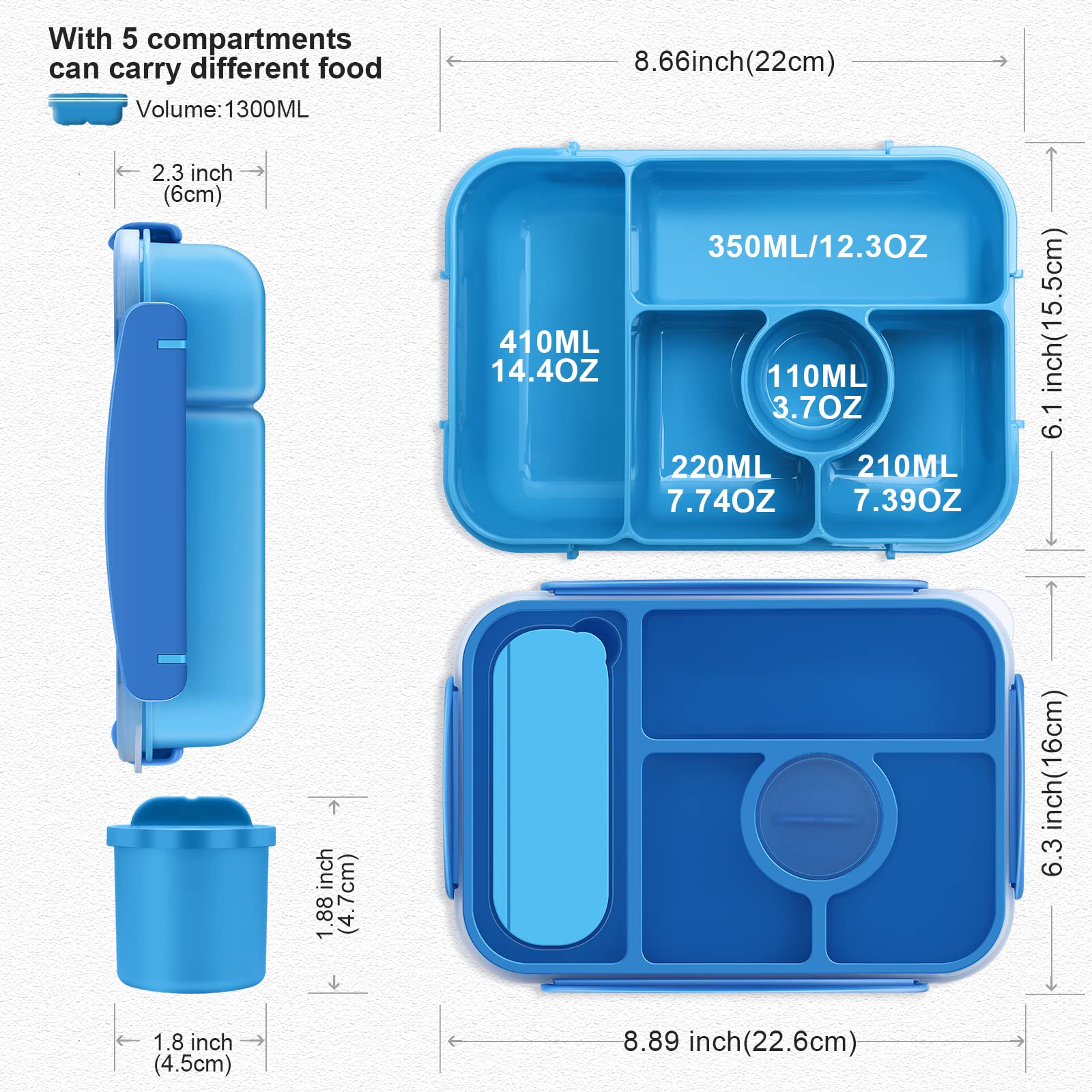 Amathley bento box microwave-safe design for quick reheating of meals