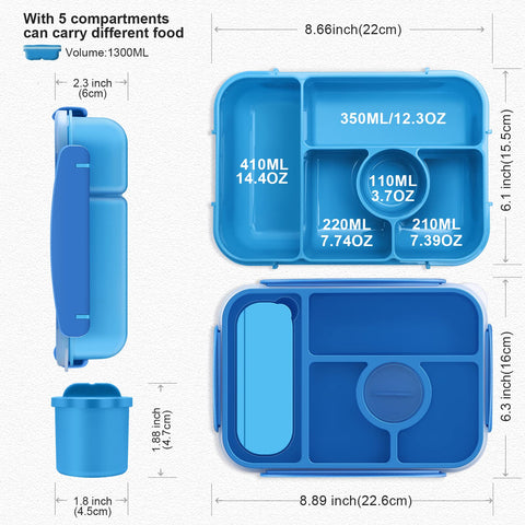 Amathley bento box microwave-safe design for quick reheating of meals