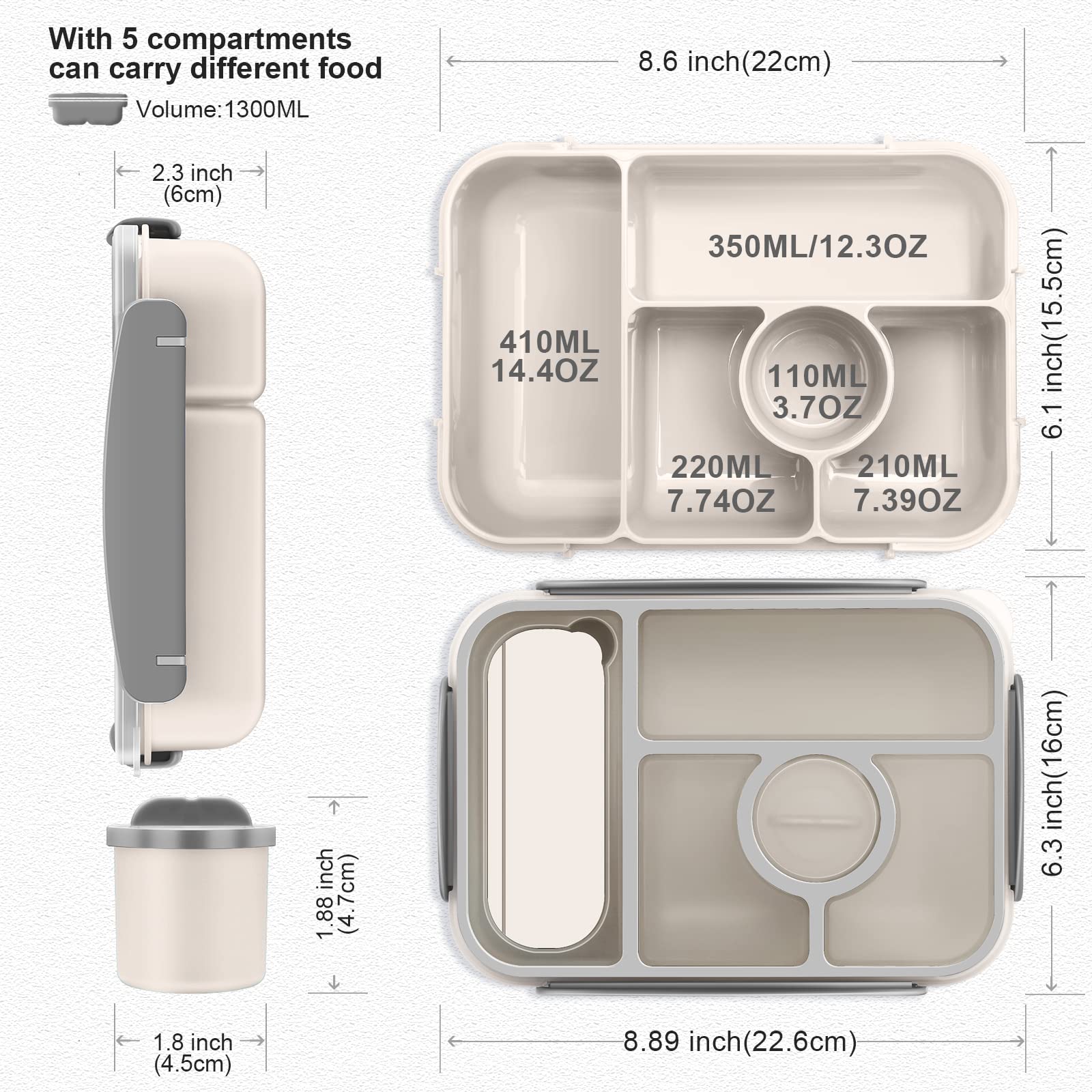 Amathley bento box microwave-safe design for reheating meals