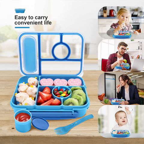 Amathley bento box with sauce containers for portable dips and dressings