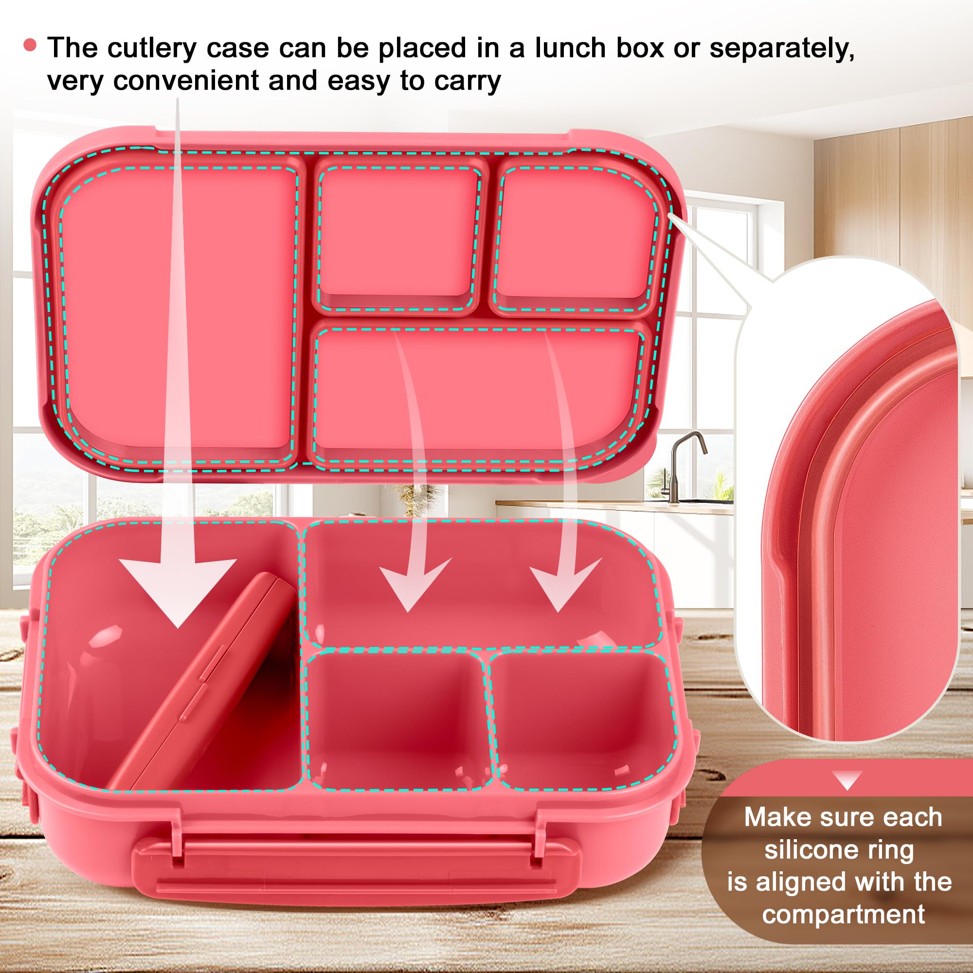 Amathley built in utensil fork and spoon for convenient dining