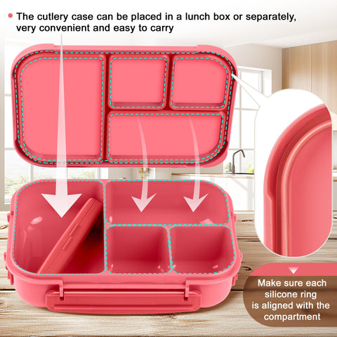 Amathley built in utensil fork and spoon for convenient dining