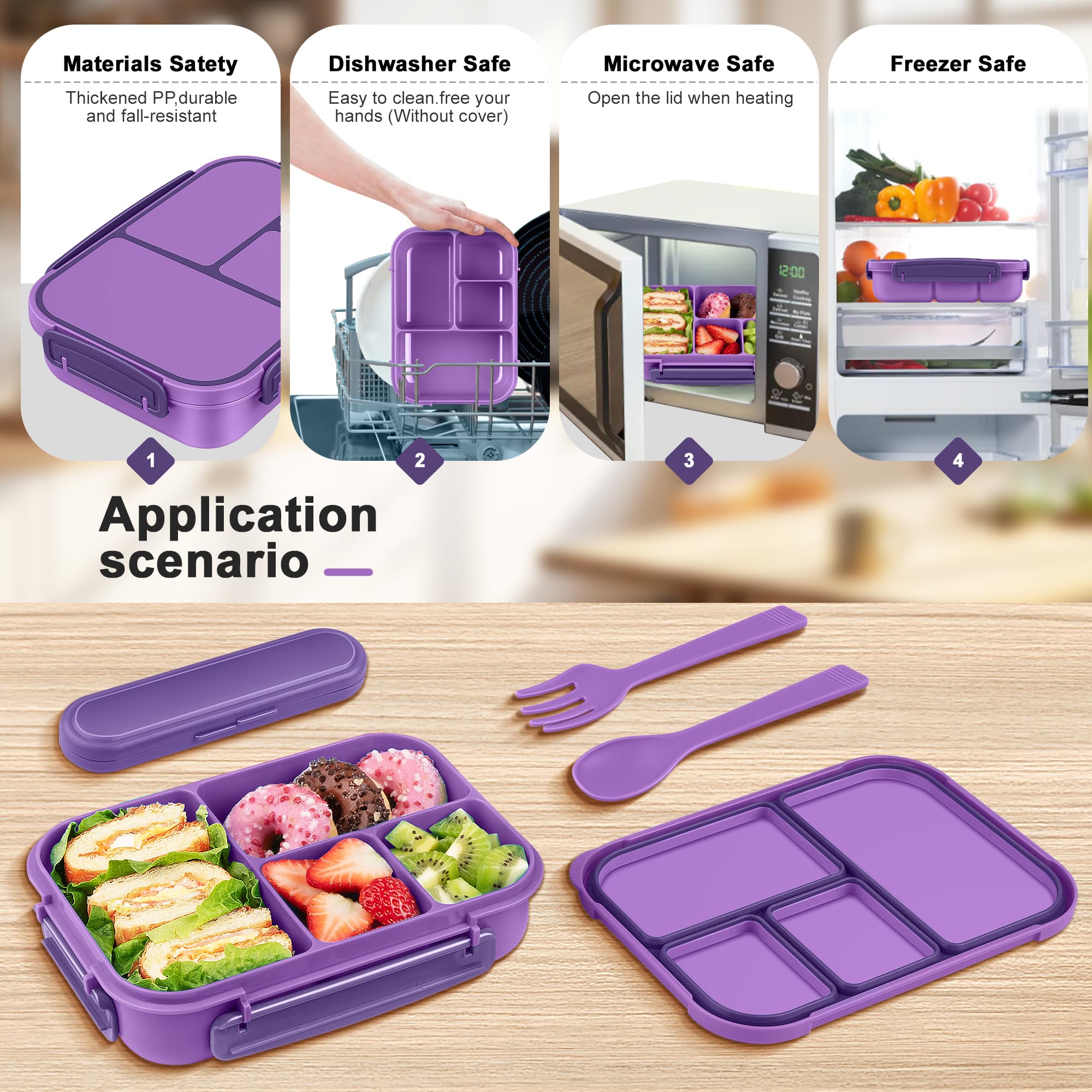 Amathley dishwasher-safe and freezer-safe lunch box for easy cleanup