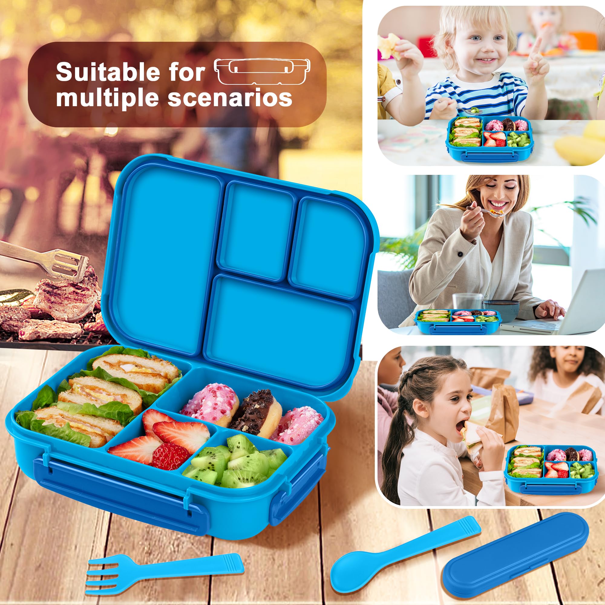 Amathley blue lunch box is dishwasher-safe for easy cleaning.
