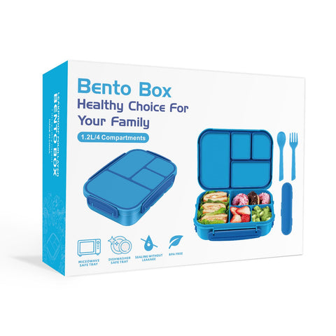 Amathley blue kids lunch box ideal for school meals.