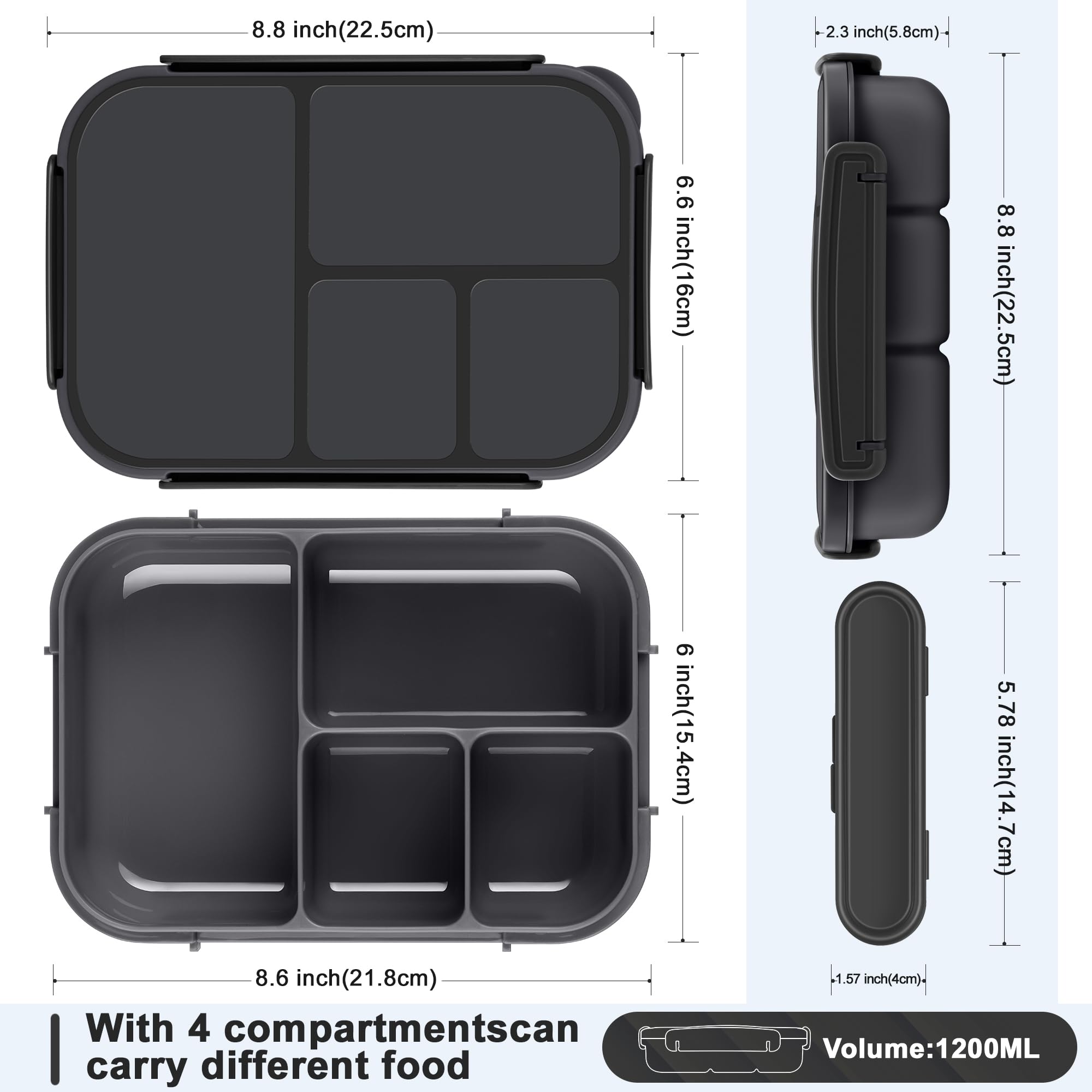 Amathley Lunch Box leakproof lid prevents spills during travel