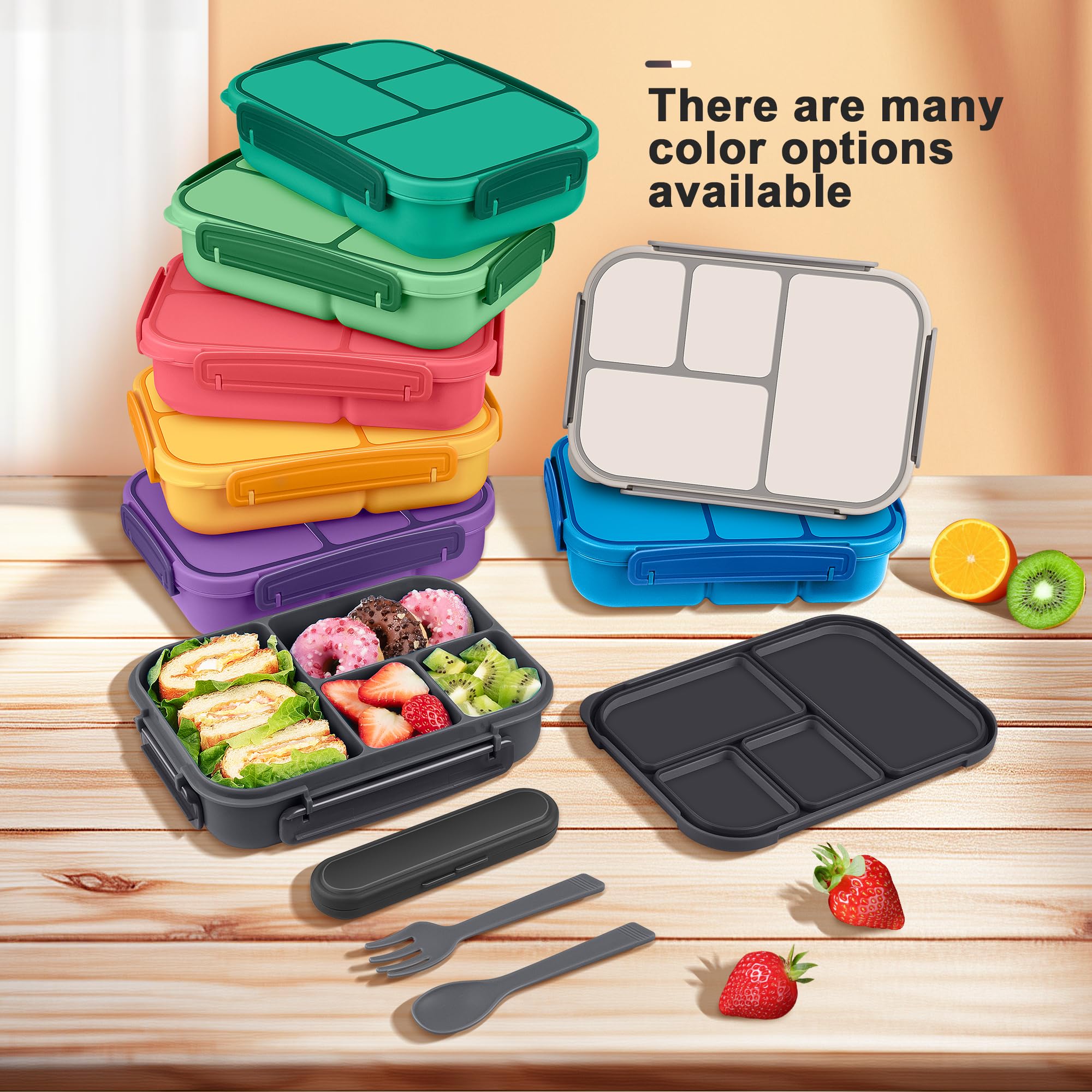 Amathley Lunch Box portable design fits backpacks for kids and adults