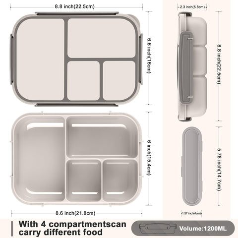 Amathley lunchbox built-in utensils keep forks and spoons handy.