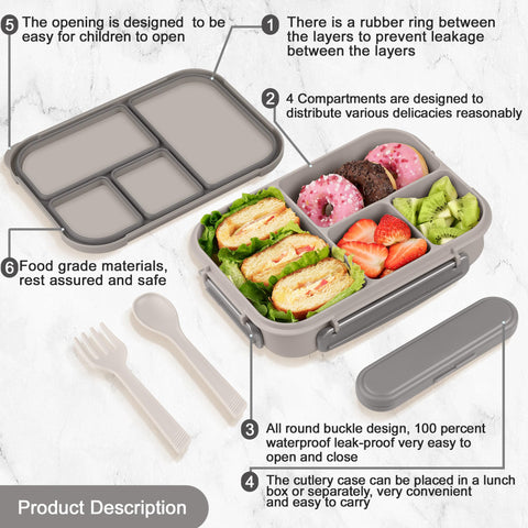 Amathley lunchbox leakproof seals prevent cross-contamination during transport.
