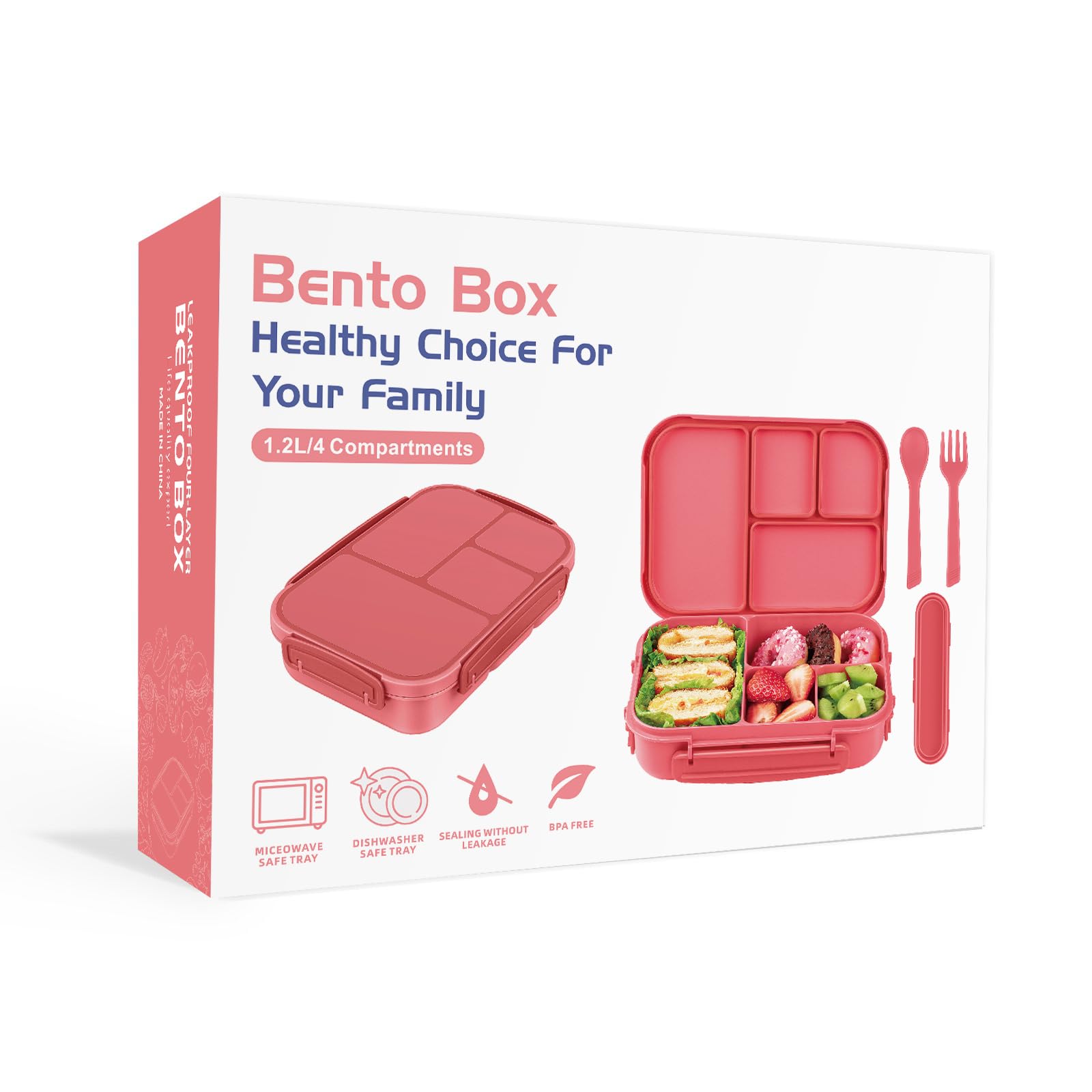 Amathley pink berry color lunchbox adds cheerful style