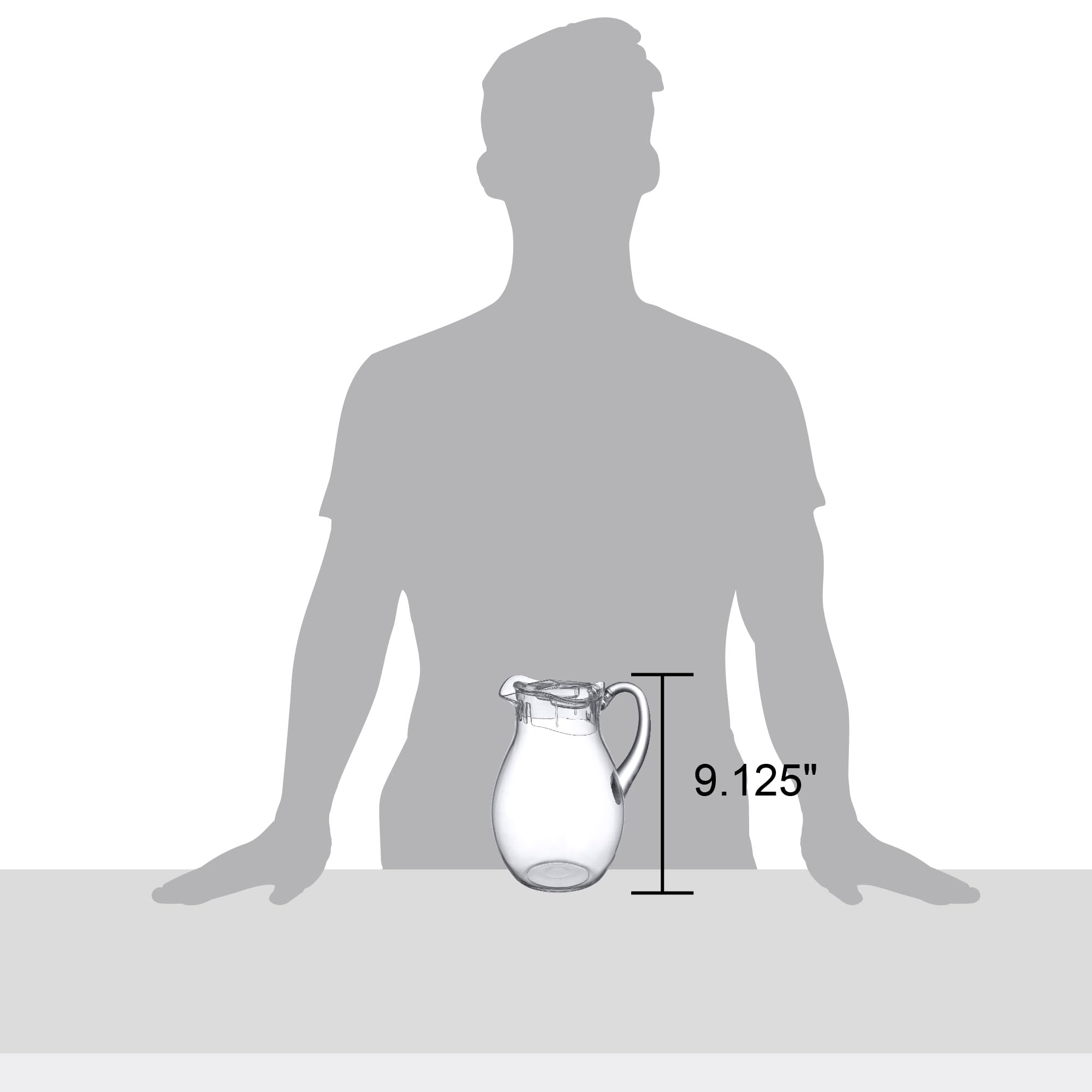 Amazing Abby Bubbly pitcher with lid on 72oz demonstrates fridge-friendly capacity.