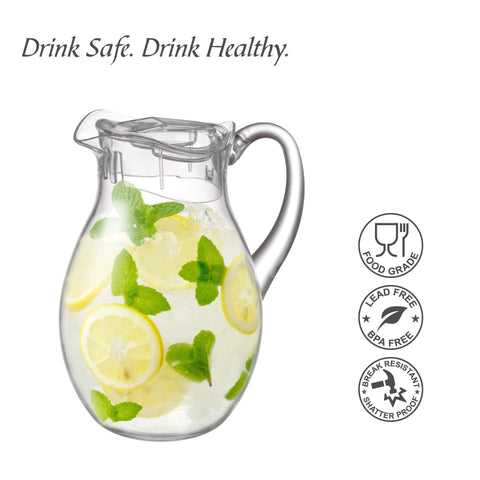 Amazing Abby Bubbly easy-pour pitcher featuring sturdy handle for everyday use.