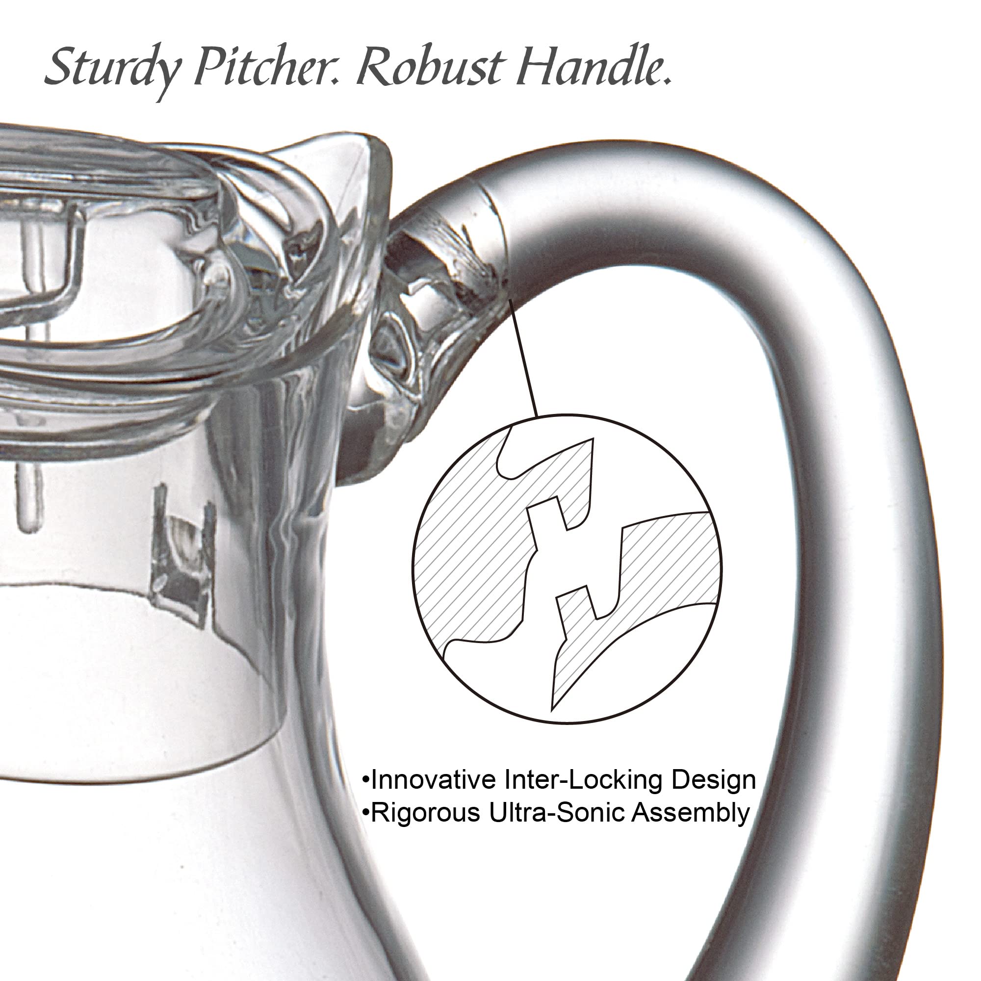 Amazing Abby Bubbly 72oz pitcher shown outdoors for picnics and barbecues.