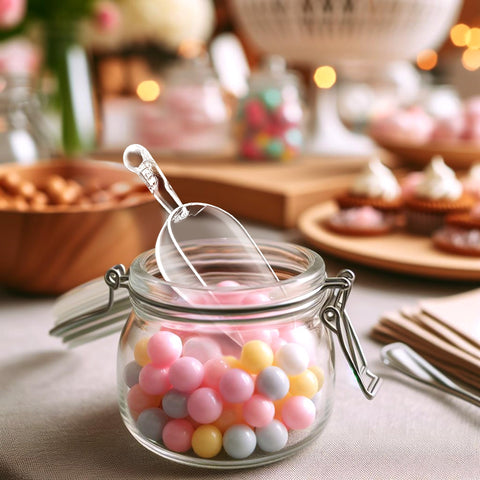 Elsa plastic scoops with durable easy grip handle for everyday use