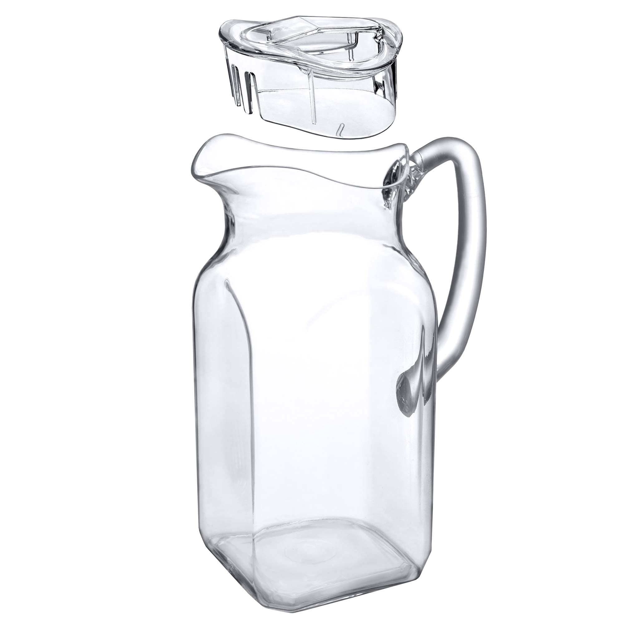 Amazing Abby Quadly pitcher crystal-clear design adding sleek touch to table.