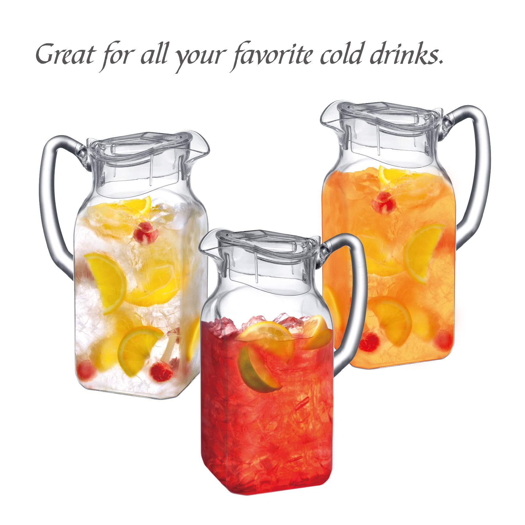 Amazing Abby Quadly pitcher with iced tea or sangria, versatile for entertaining.