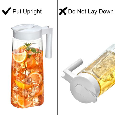Amazing Abby Pitcher filled with iced tea and fruit slices for refreshing drinks