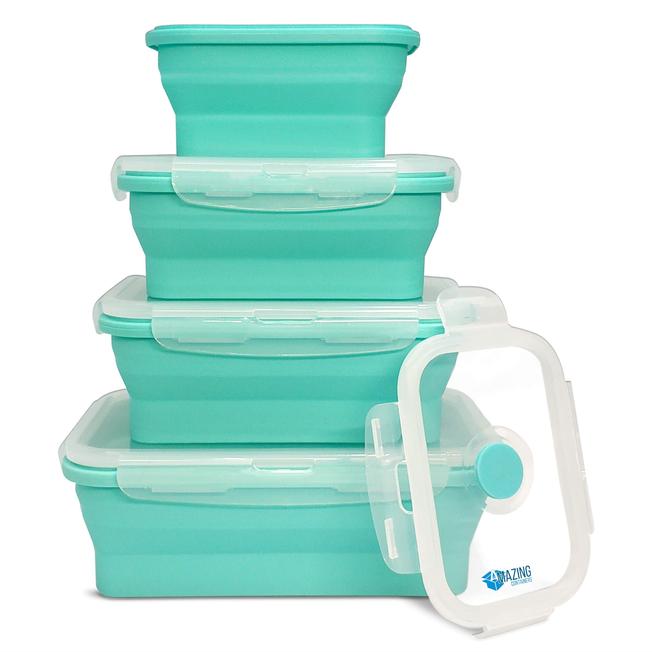 AMAZING CONTAINERS collapsible small container with lid ideal for snacks and lunches.