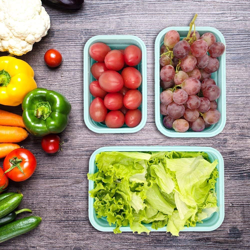 AMAZING CONTAINERS space-saving folding design reduces cupboard clutter.