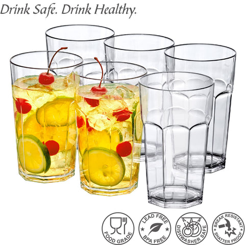 Amazing Abby Affinity 20oz tumblers with stackable design, perfect for parties and outdoor use.