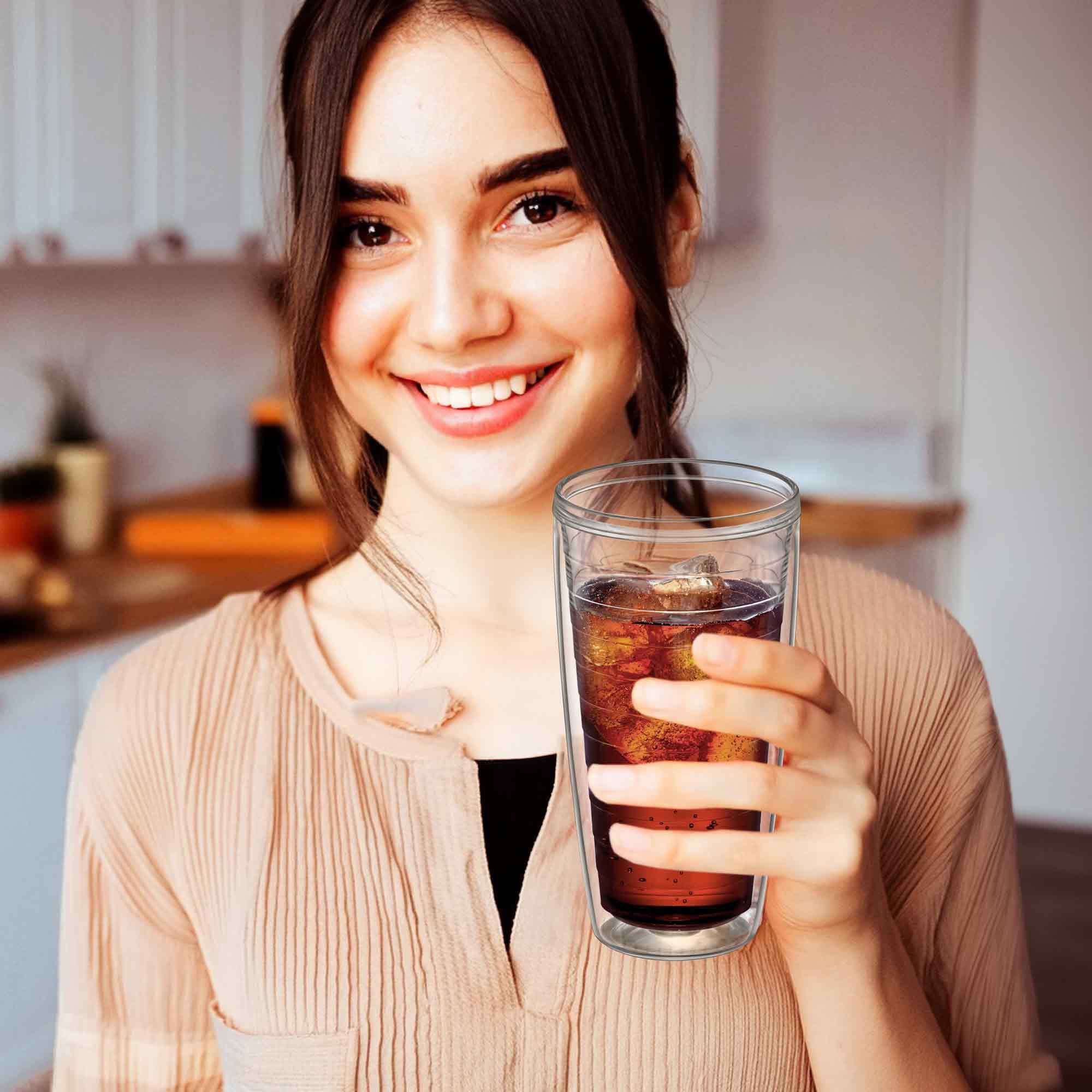 Amazing Abby Alaska 24-ounce tumbler, dishwasher-safe, easy cleanup after gatherings.