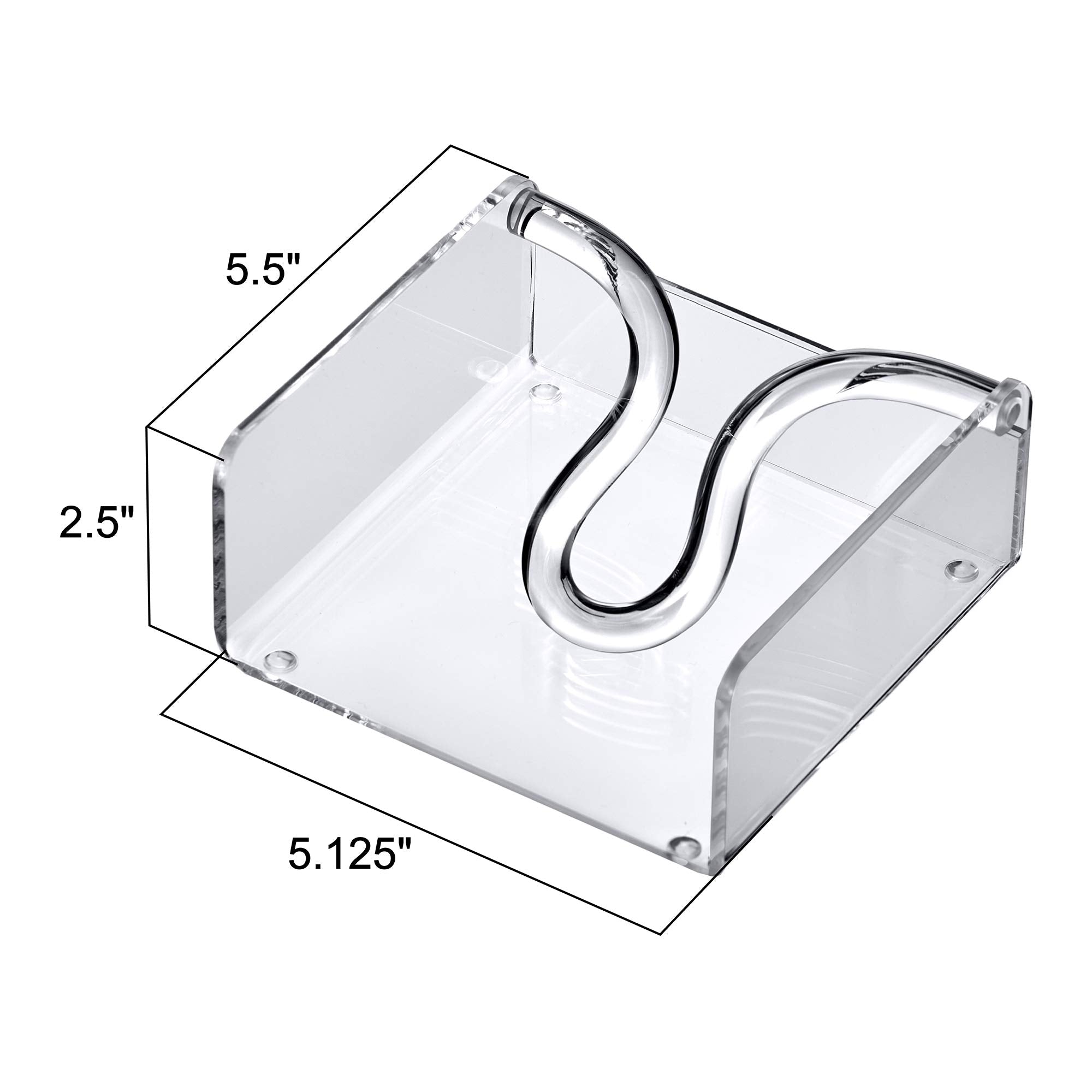 Amazing Abby napkin holder with non-slip pads protects surfaces and prevents sliding.