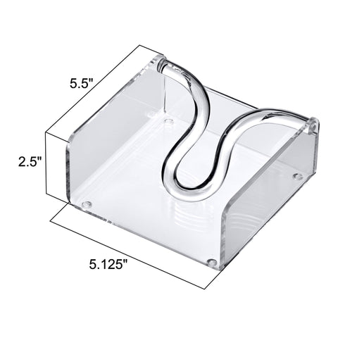 Amazing Abby napkin holder with non-slip pads protects surfaces and prevents sliding.