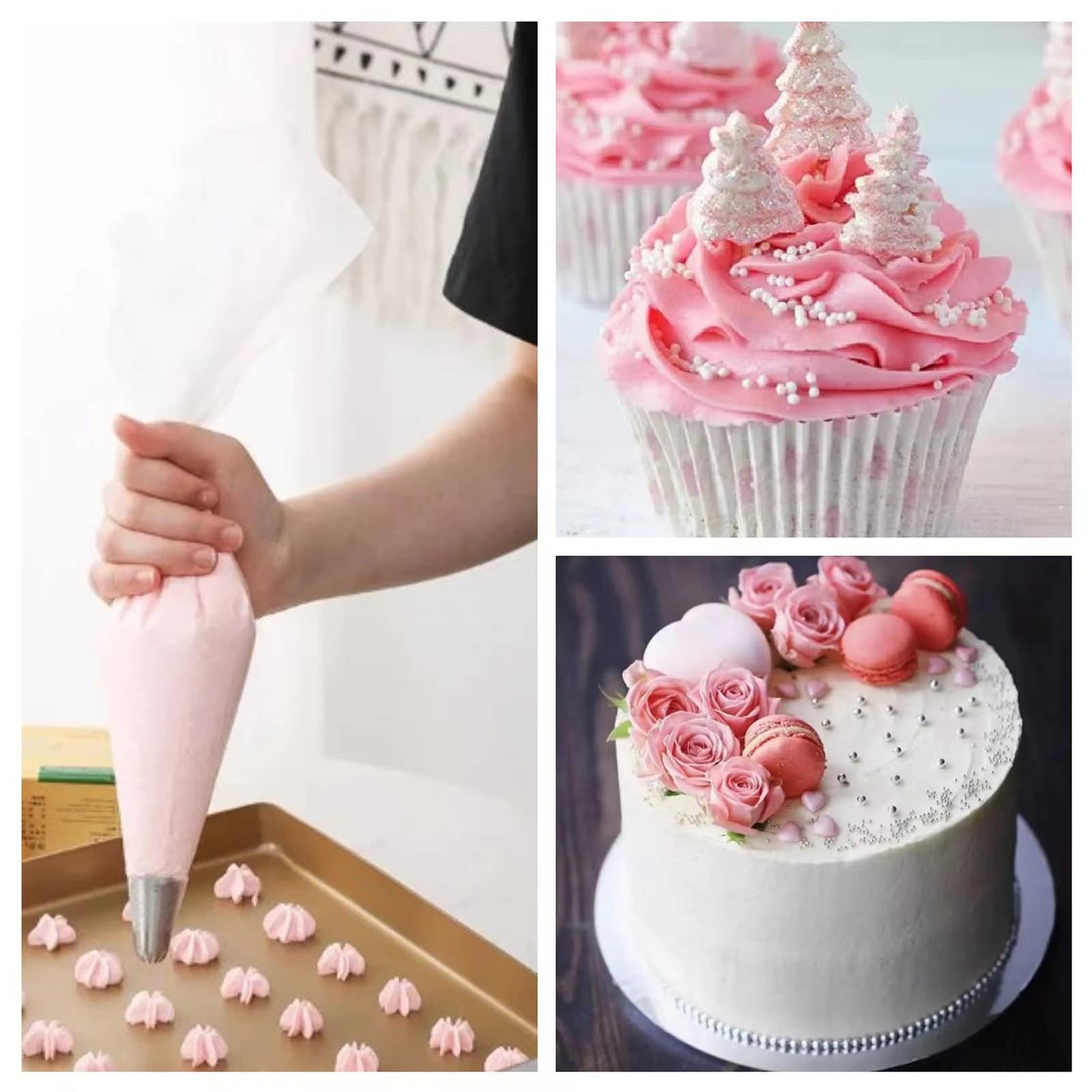 AMBESTAR clear decorating bags show frosting consistency for precise designs.