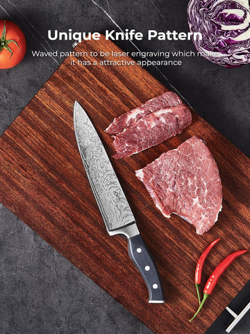 AMEGAT 8-inch chef knife for versatile cooking prep.
