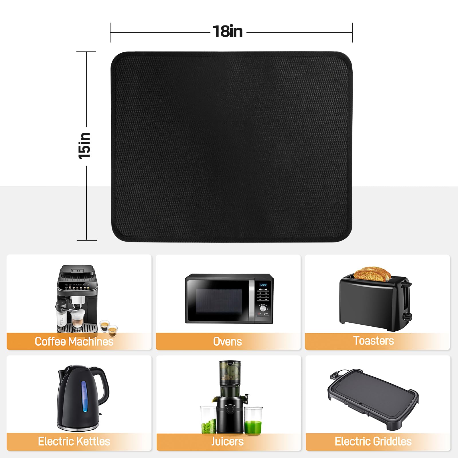 Amerbro mat fits Ninja, COSORI, Cuisinart and many appliances