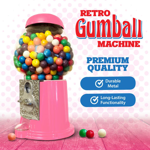 American Gumball Company coin-slot operation close-up, easy coin use for a nostalgic feel.