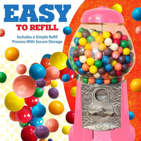 American Gumball Company top-access refill, simple access with the top locking nut.