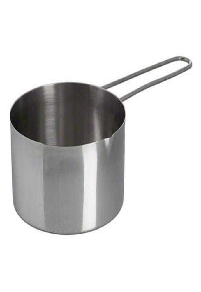 American Metalcraft one-and-a-half cup measuring cup in stainless steel for precise kitchen measurements.