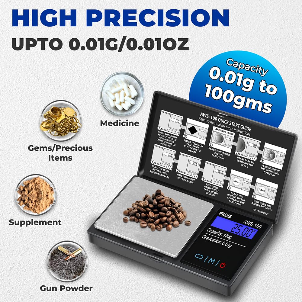 AMERICAN WEIGH SCALES AWS-100 compact pocket design for easy transport