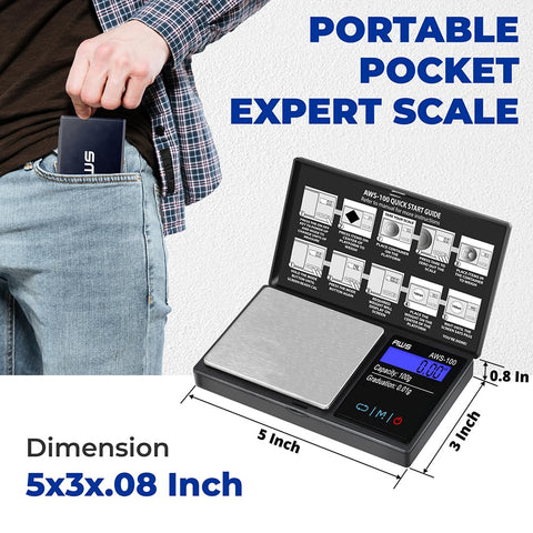 AMERICAN WEIGH SCALES AWS-100 protective cover doubles as a tray for quick zeroing